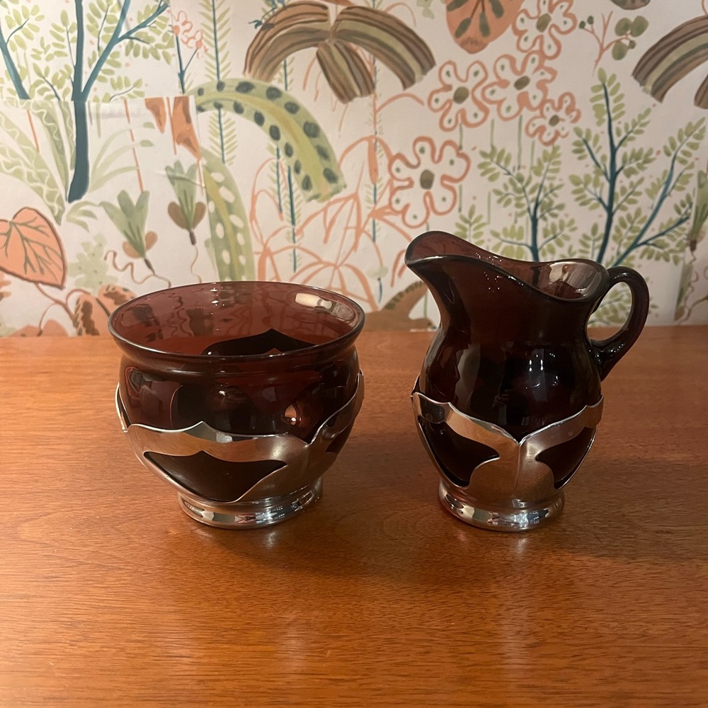 SOLD Vintage 1930s FARBER Brothers Cambridge Glass Amethyst Purple Crystal Glass